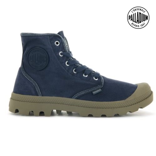 Palladium Pampa Hi Men's Boots Navy | UK L178-VJD